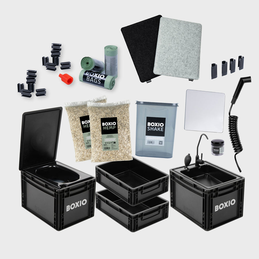 BOXIO SANITARY PLUS mobiles Badezimmer im Eurobox-Format