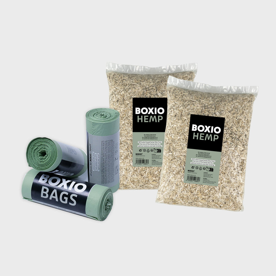 BOXIO REFILL BUNDLE Nachfüllset mit Hanfstreu und Bio-Bags