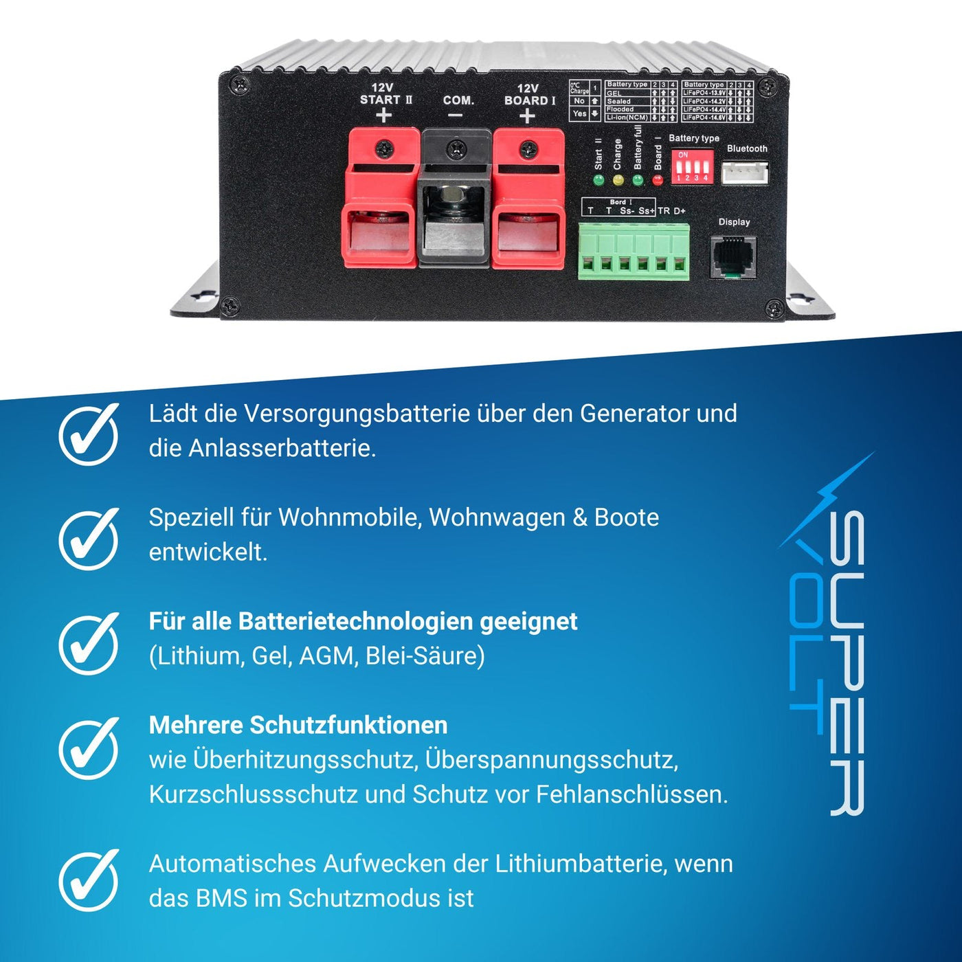 Supervolt Ladebooster 30 A – Anschlüsse