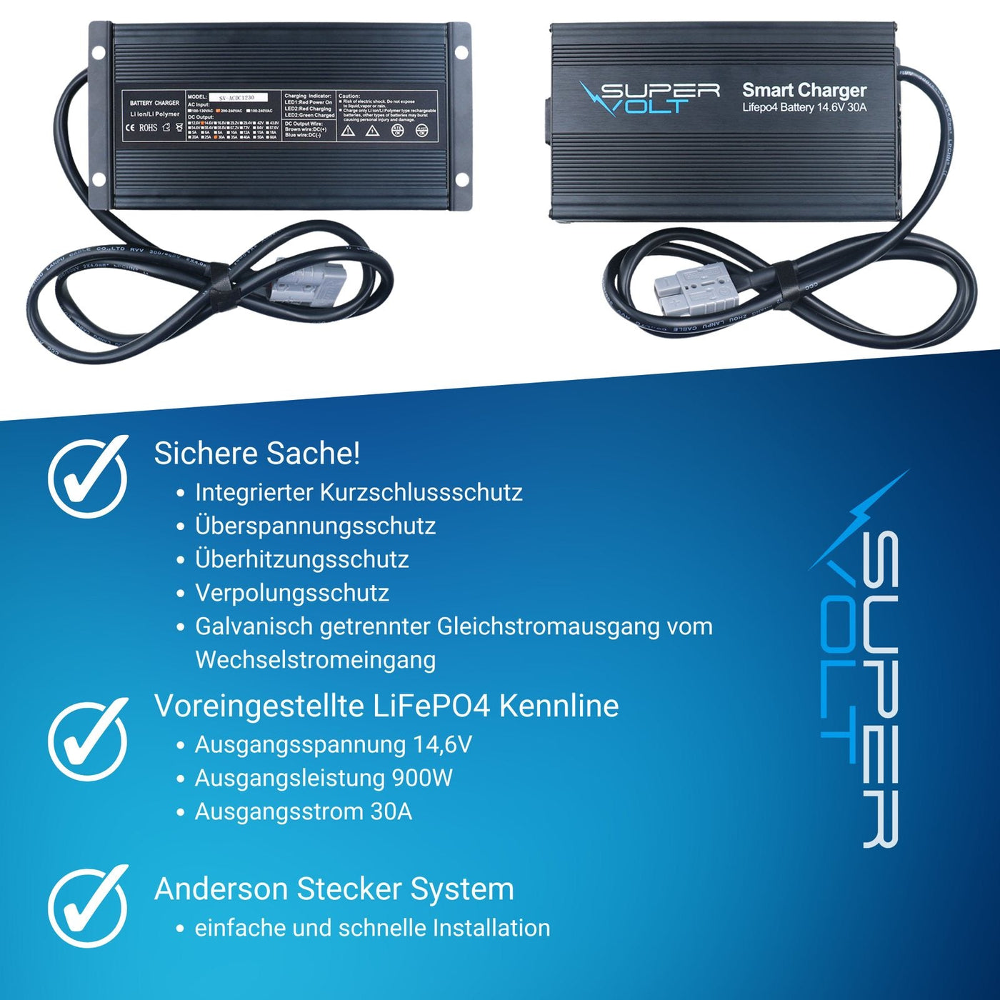 Supervolt Ladegerät 30 A – Detail