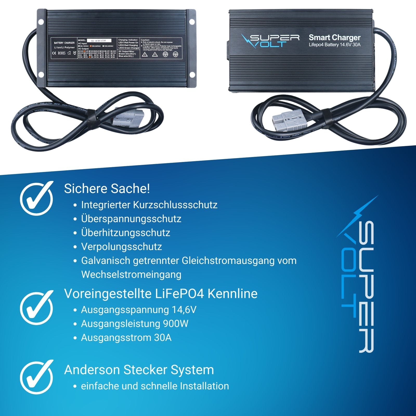 Supervolt Ladegerät 30 A – Detail