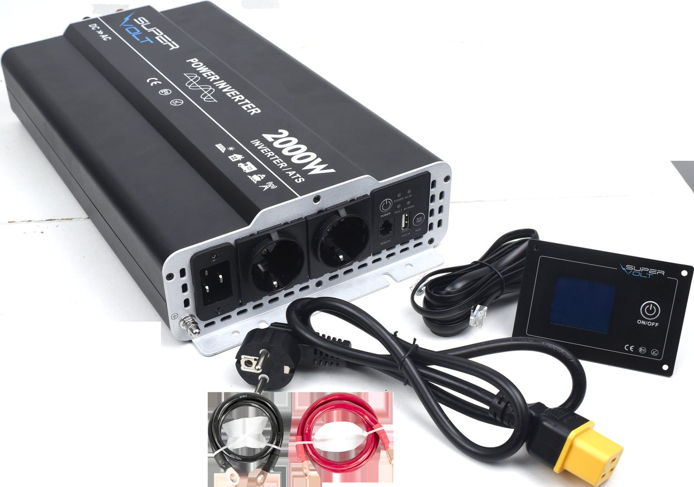 Supervolt Wechselrichter 2000 W – Anschlüsse