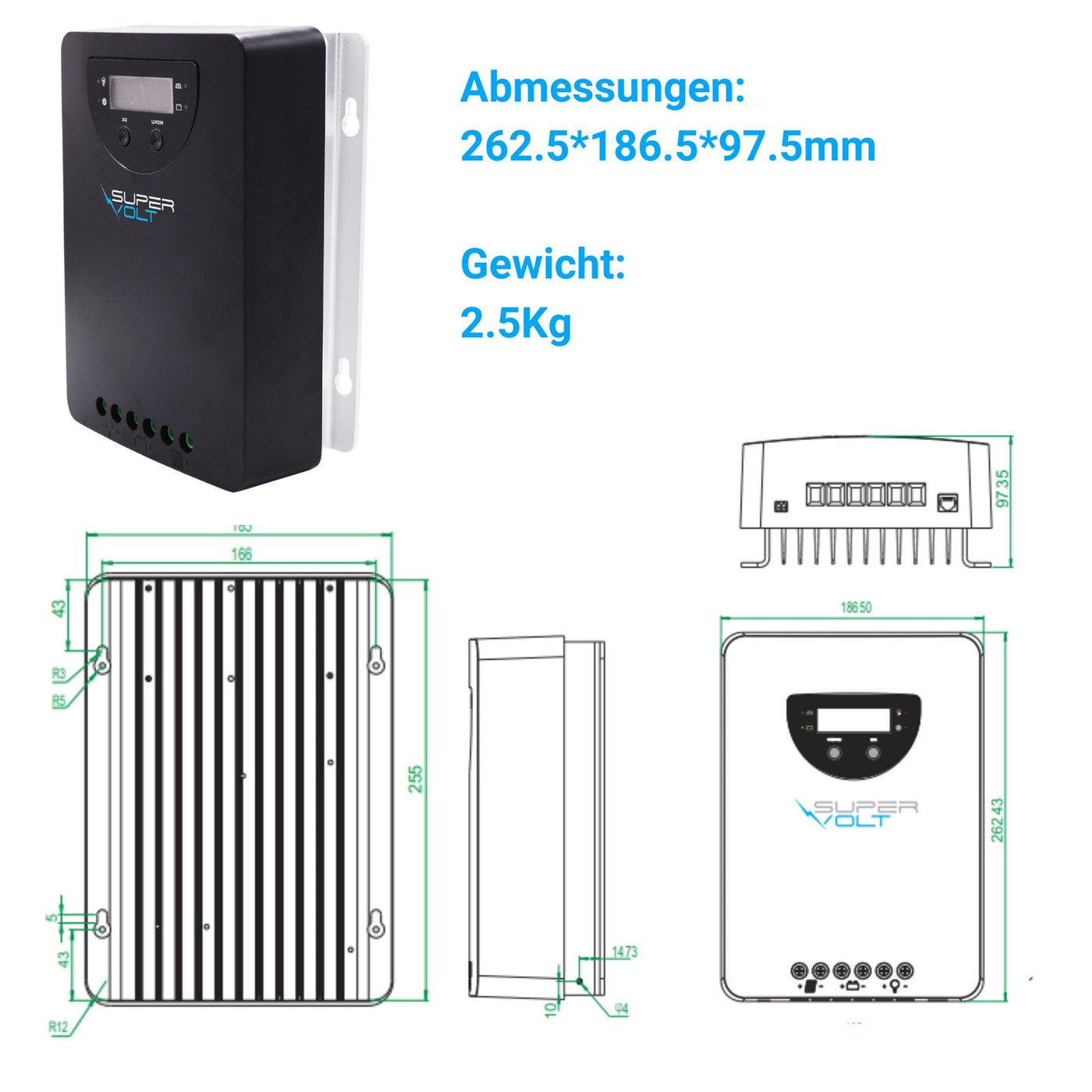 Supervolt MPPT Solarregler 60 A – Detail