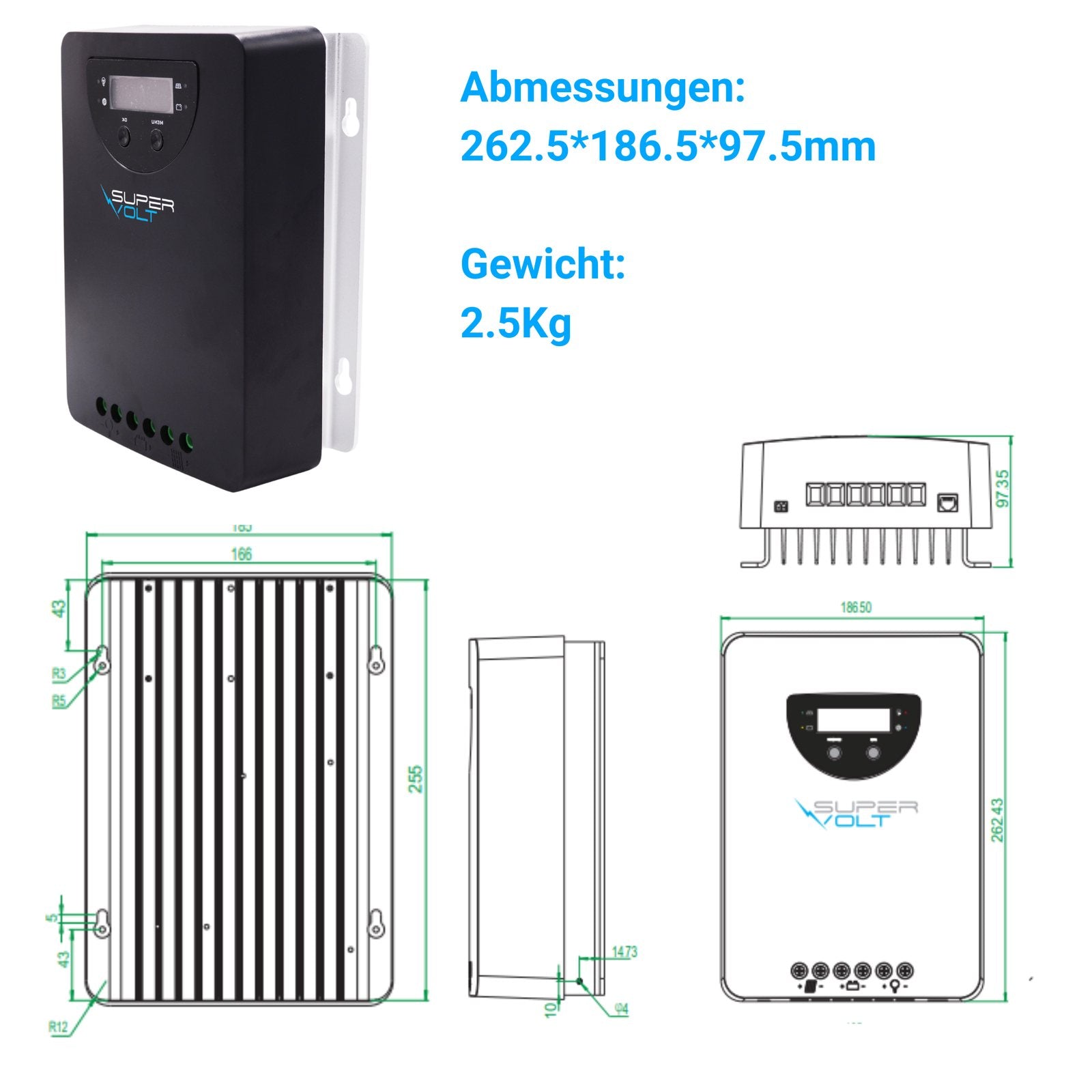 Supervolt MPPT Solarregler 60 A – Detail