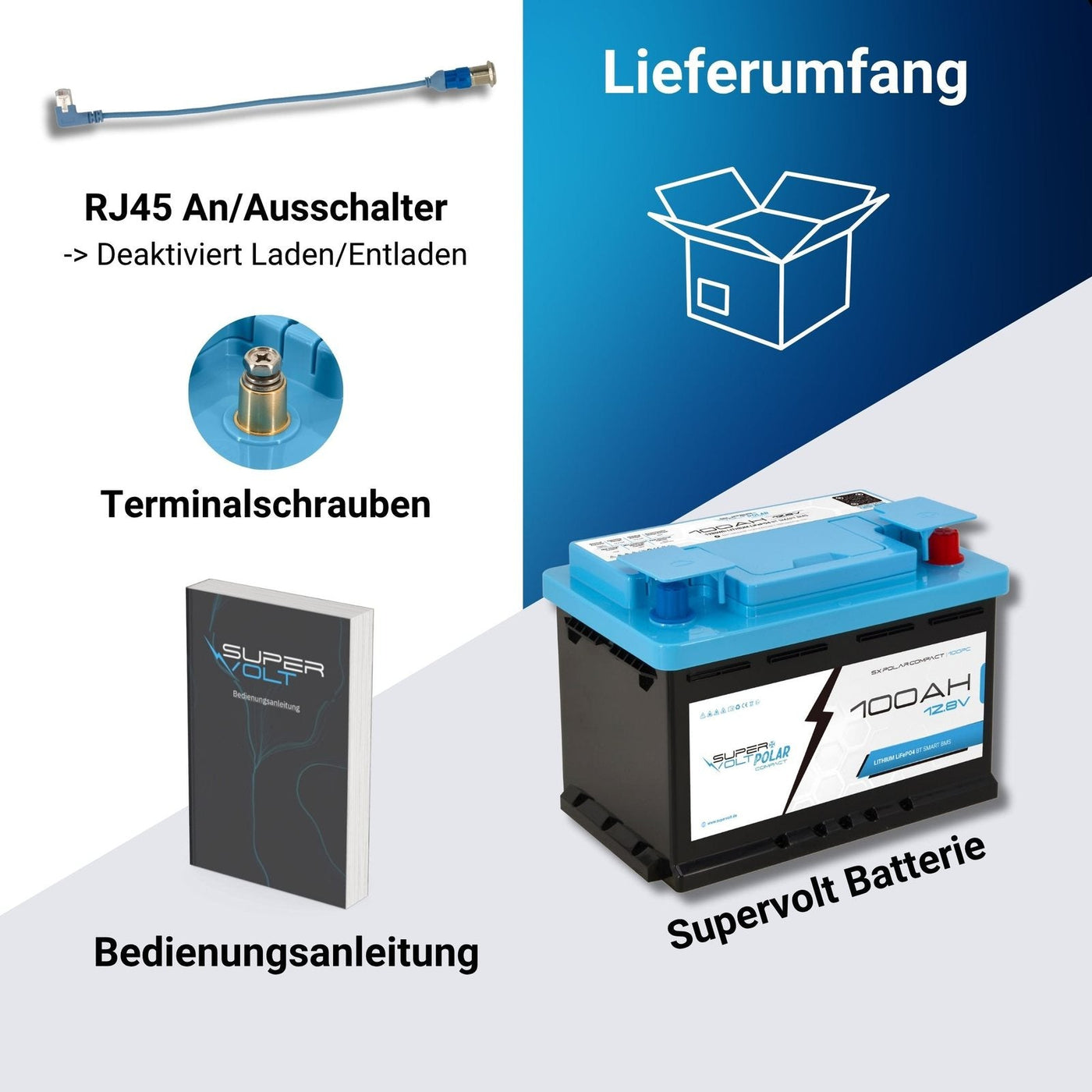 Supervolt Polar Compact 100 Ah – Lieferumfang